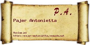 Pajer Antonietta névjegykártya